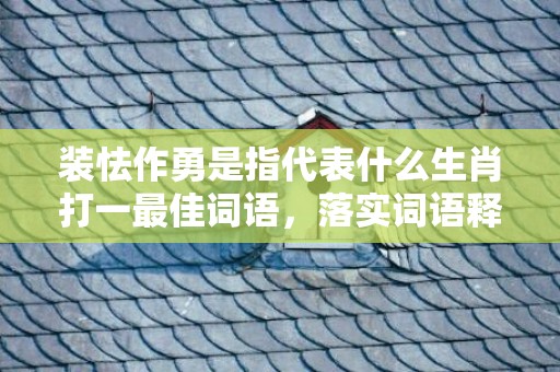 装怯作勇是指代表什么生肖打一最佳词语，落实词语释义解释插图