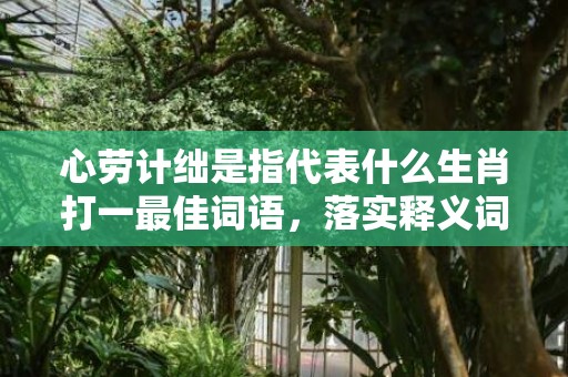心劳计绌是指代表什么生肖打一最佳词语，落实释义词语解释插图