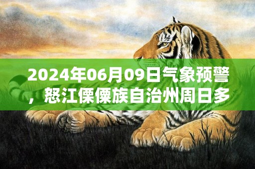 2024年06月09日气象预警，怒江傈僳族自治州周日多云最高温度32℃
