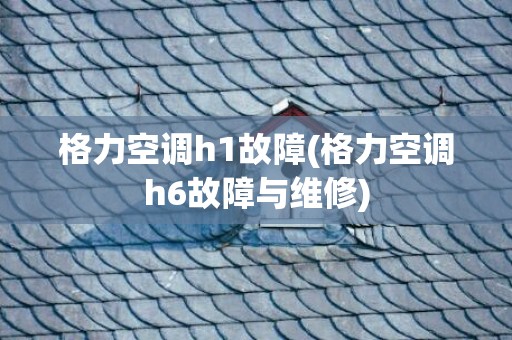 格力空调h1故障(格力空调h6故障与维修)