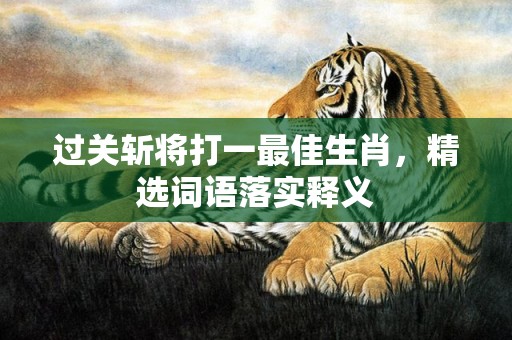 过关斩将打一最佳生肖，精选词语落实释义