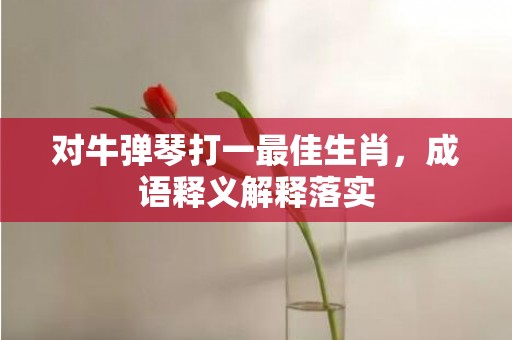 对牛弹琴打一最佳生肖，成语释义解释落实