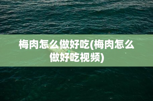 梅肉怎么做好吃(梅肉怎么做好吃视频)