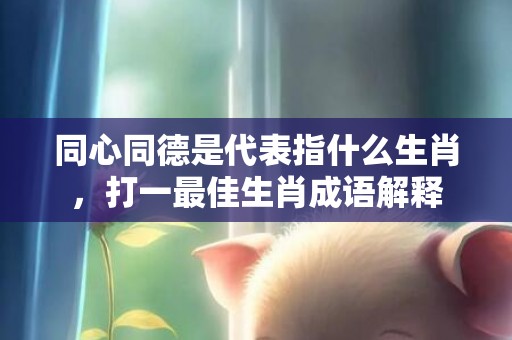 同心同德是代表指什么生肖，打一最佳生肖成语解释