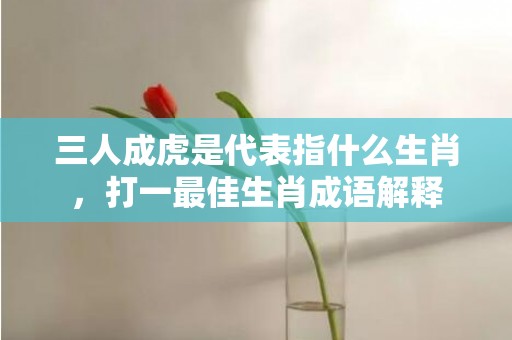 三人成虎是代表指什么生肖，打一最佳生肖成语解释
