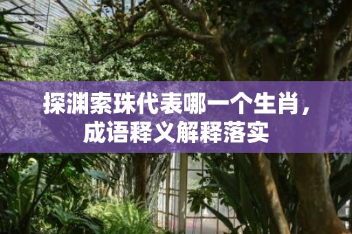 探渊索珠代表哪一个生肖，成语释义解释落实插图