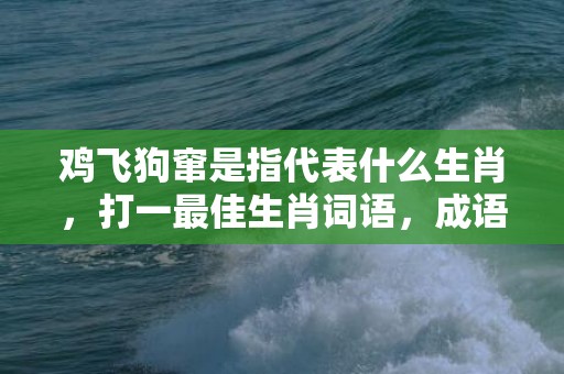 鸡飞狗窜是指代表什么生肖，打一最佳生肖词语，成语释义解释落实