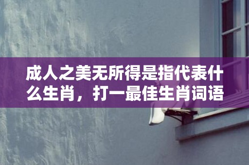 成人之美无所得是指代表什么生肖，打一最佳生肖词语，成语释义解释落实插图