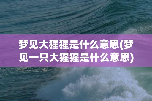梦见大猩猩是什么意思(梦见一只大猩猩是什么意思)