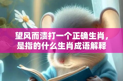 望风而溃打一个正确生肖，是指的什么生肖成语解释插图