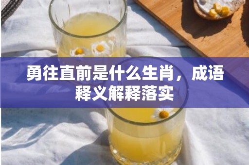 勇往直前是什么生肖，成语释义解释落实