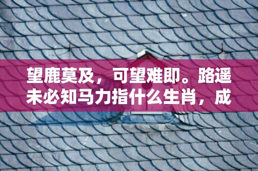望鹿莫及，可望难即。路遥未必知马力指什么生肖，成语释义解释落实