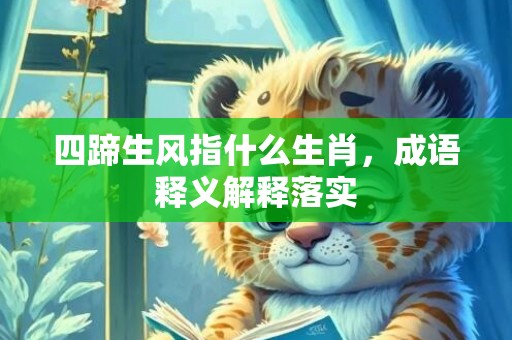 四蹄生风指什么生肖，成语释义解释落实插图