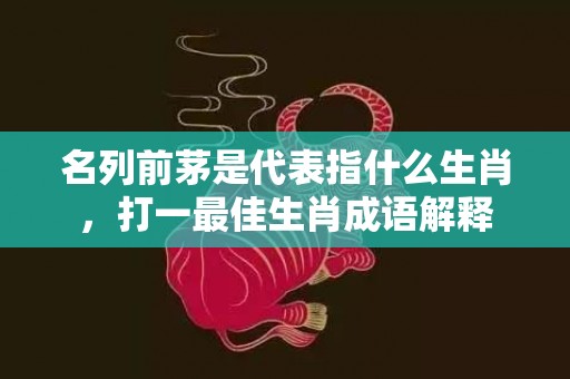 名列前茅是代表指什么生肖，打一最佳生肖成语解释