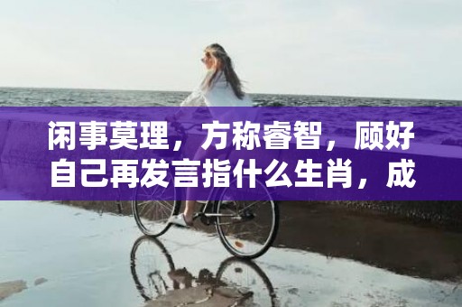 闲事莫理，方称睿智，顾好自己再发言指什么生肖，成语释义解释落实