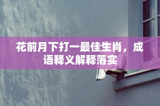花前月下打一最佳生肖，成语释义解释落实插图