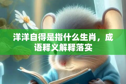 洋洋自得是指什么生肖，成语释义解释落实