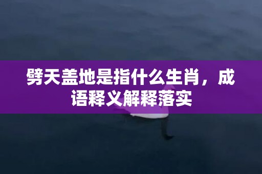 劈天盖地是指什么生肖，成语释义解释落实