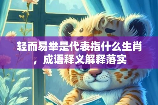 轻而易举是代表指什么生肖，成语释义解释落实