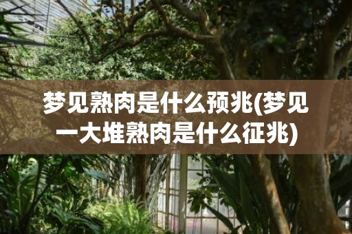 梦见熟肉是什么预兆(梦见一大堆熟肉是什么征兆)