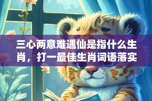 三心两意难遇仙是指什么生肖，打一最佳生肖词语落实解释