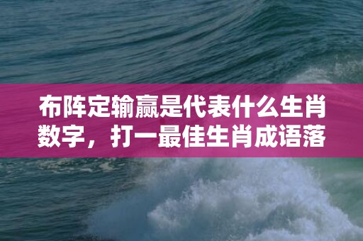 布阵定输赢是代表什么生肖数字，打一最佳生肖成语落实释义