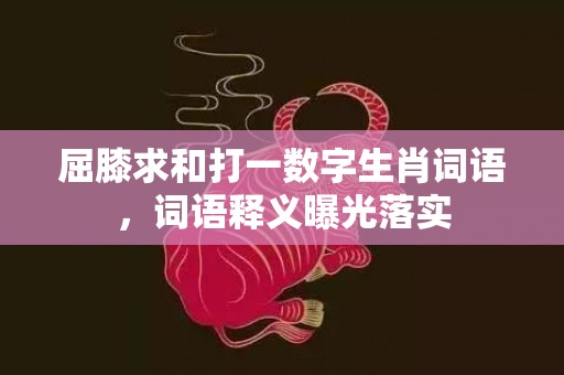 屈膝求和打一数字生肖词语，词语释义曝光落实