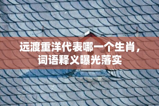 远渡重洋代表哪一个生肖，词语释义曝光落实