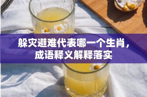 躲灾避难代表哪一个生肖，成语释义解释落实