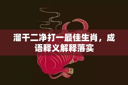 溜干二净打一最佳生肖，成语释义解释落实