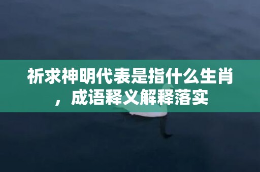 祈求神明代表是指什么生肖，成语释义解释落实