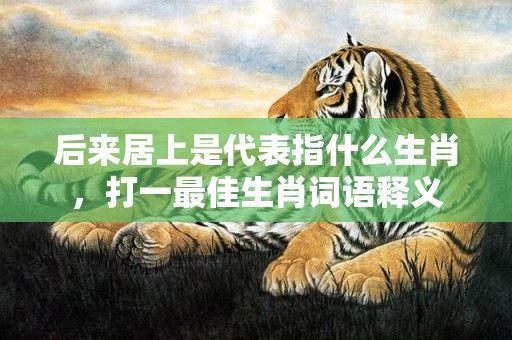 后来居上是代表指什么生肖，打一最佳生肖词语释义