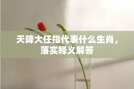 天降大任指代表什么生肖，落实释义解答