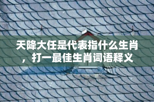 天降大任是代表指什么生肖，打一最佳生肖词语释义