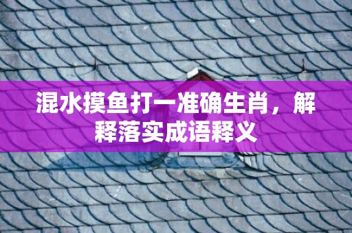 混水摸鱼打一准确生肖，解释落实成语释义插图