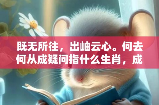 既无所往，出岫云心。何去何从成疑问指什么生肖，成语释义解释落实