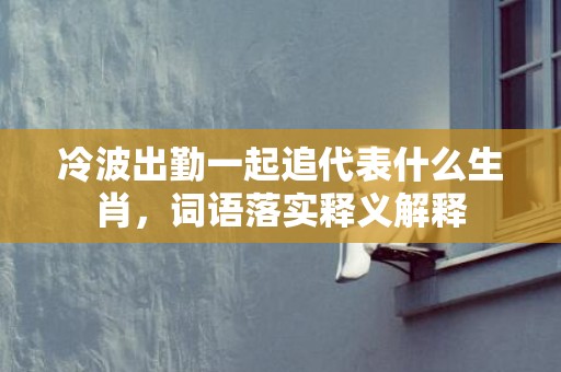 冷波出勤一起追代表什么生肖，词语落实释义解释插图