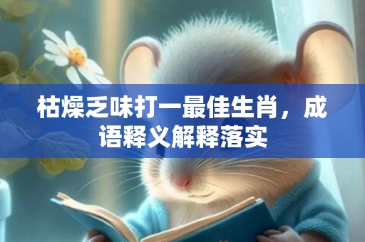 枯燥乏味打一最佳生肖，成语释义解释落实插图