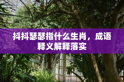 抖抖瑟瑟指什么生肖，成语释义解释落实插图