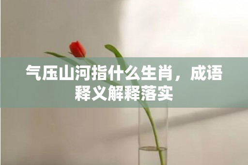 气压山河指什么生肖，成语释义解释落实