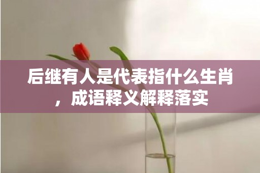 后继有人是代表指什么生肖，成语释义解释落实插图
