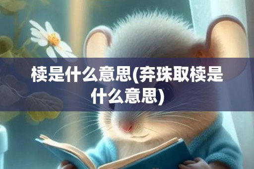 椟是什么意思(弃珠取椟是什么意思)