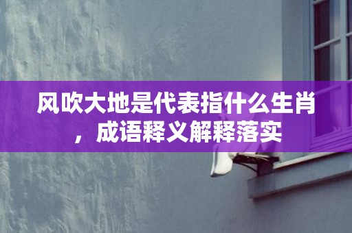 风吹大地是代表指什么生肖，成语释义解释落实