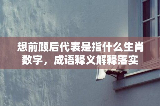 想前顾后代表是指什么生肖数字，成语释义解释落实