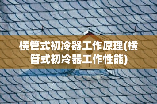 横管式初冷器工作原理(横管式初冷器工作性能)