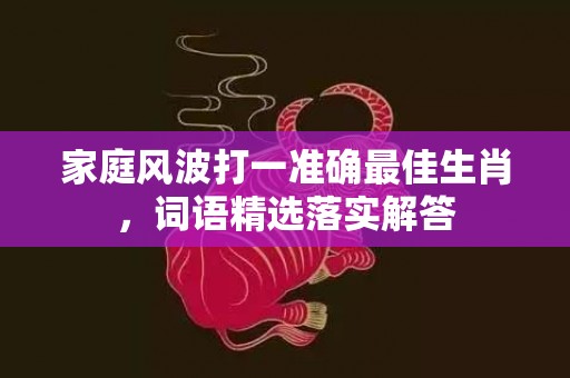 家庭风波打一准确最佳生肖，词语精选落实解答