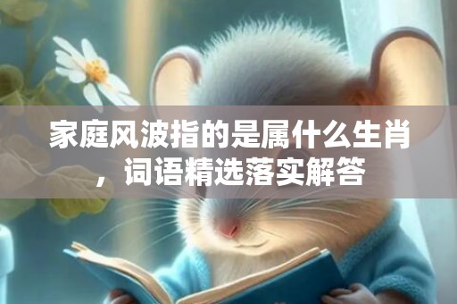 家庭风波指的是属什么生肖，词语精选落实解答