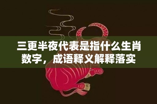三更半夜代表是指什么生肖数字，成语释义解释落实