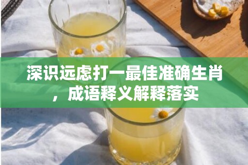 深识远虑打一最佳准确生肖，成语释义解释落实