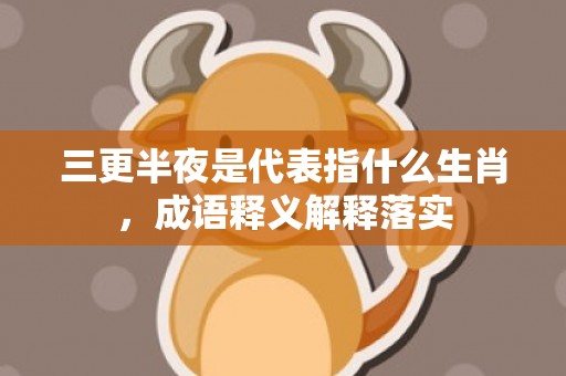 三更半夜是代表指什么生肖，成语释义解释落实